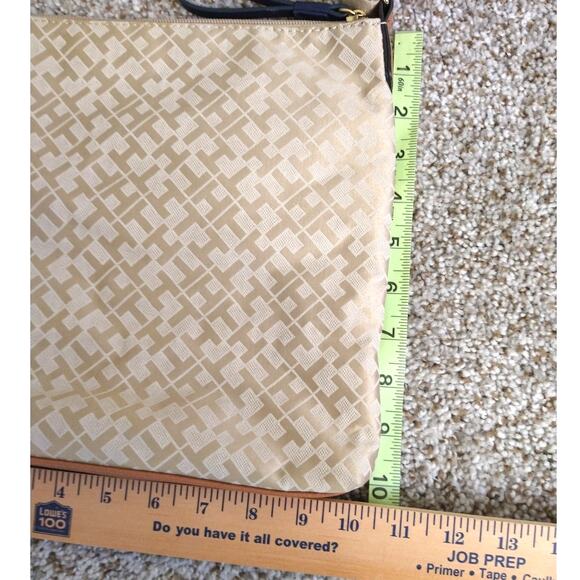 Tommy Hilfiger Triple Zip Crossbody Bag Beige Red White Navy Pre-Owned - Picture 11 of 12